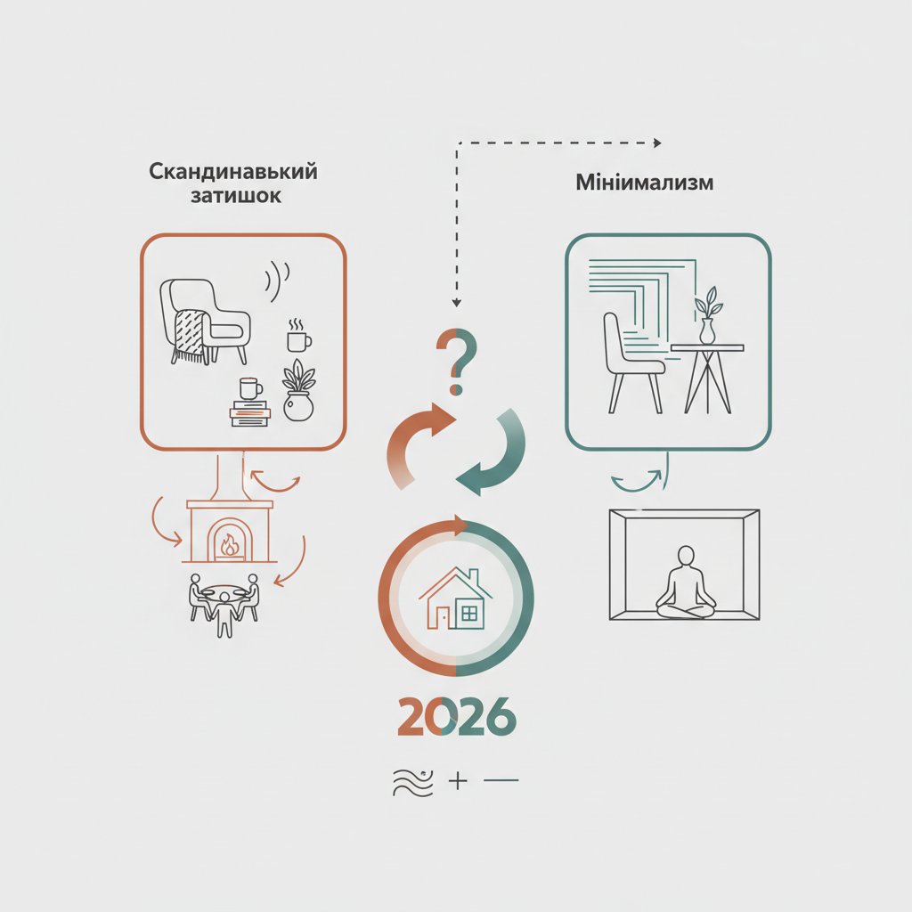 Скандинавський затишок чи мінімалізм? Головні тренди в інтер’єрі 2026