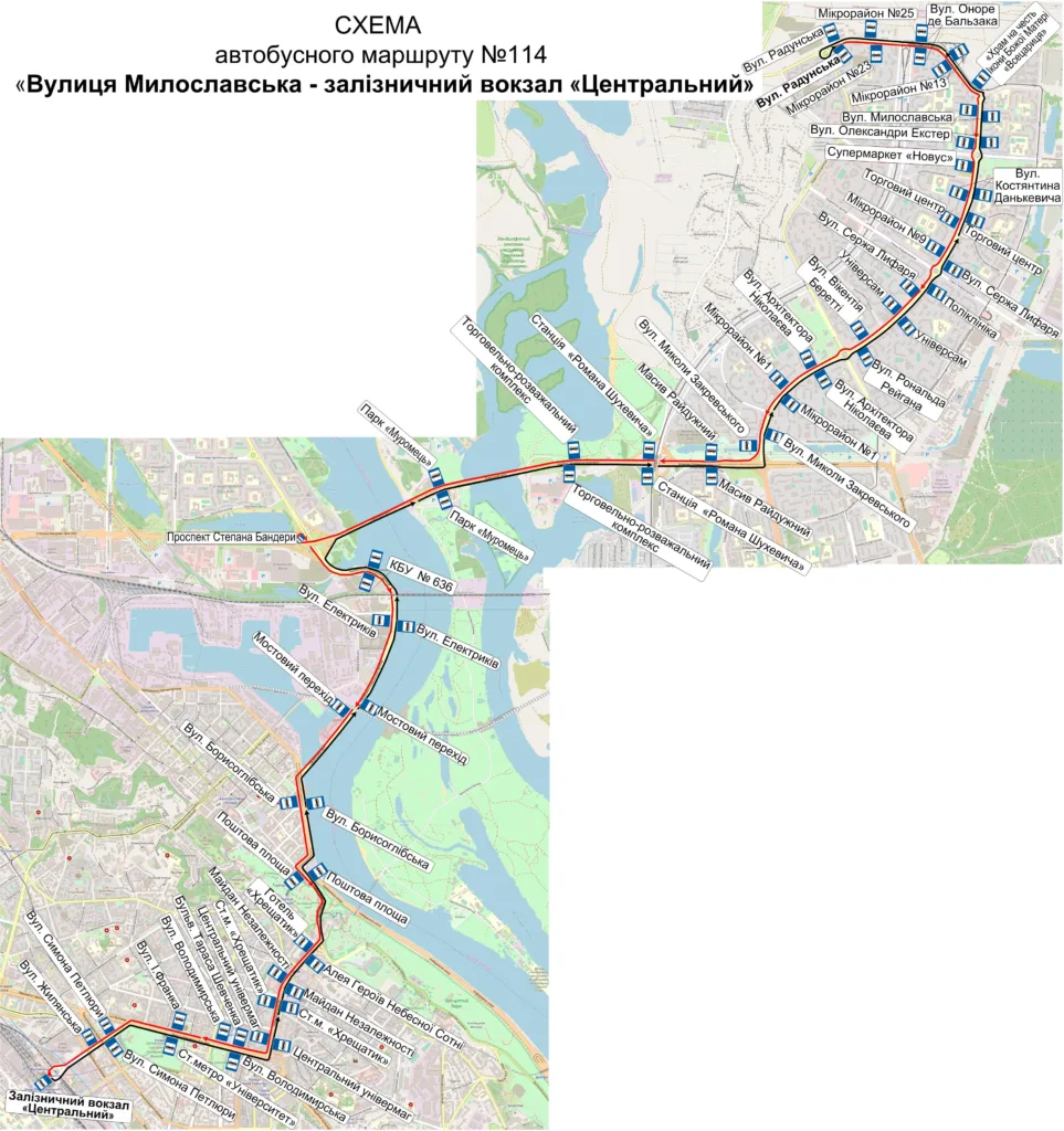 Автобус 114 Київ: маршрут, зупинки та розклад руху-1