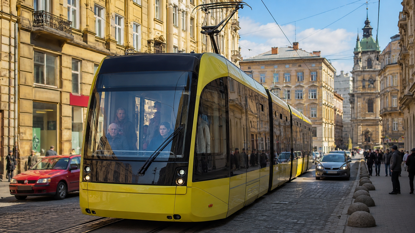 Маршрут міського трамвая через центральні та житлові райони Львова.